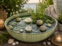 finehomegarden Pflanzschale Metall lackiert grün Ø44,5cm Bild 1