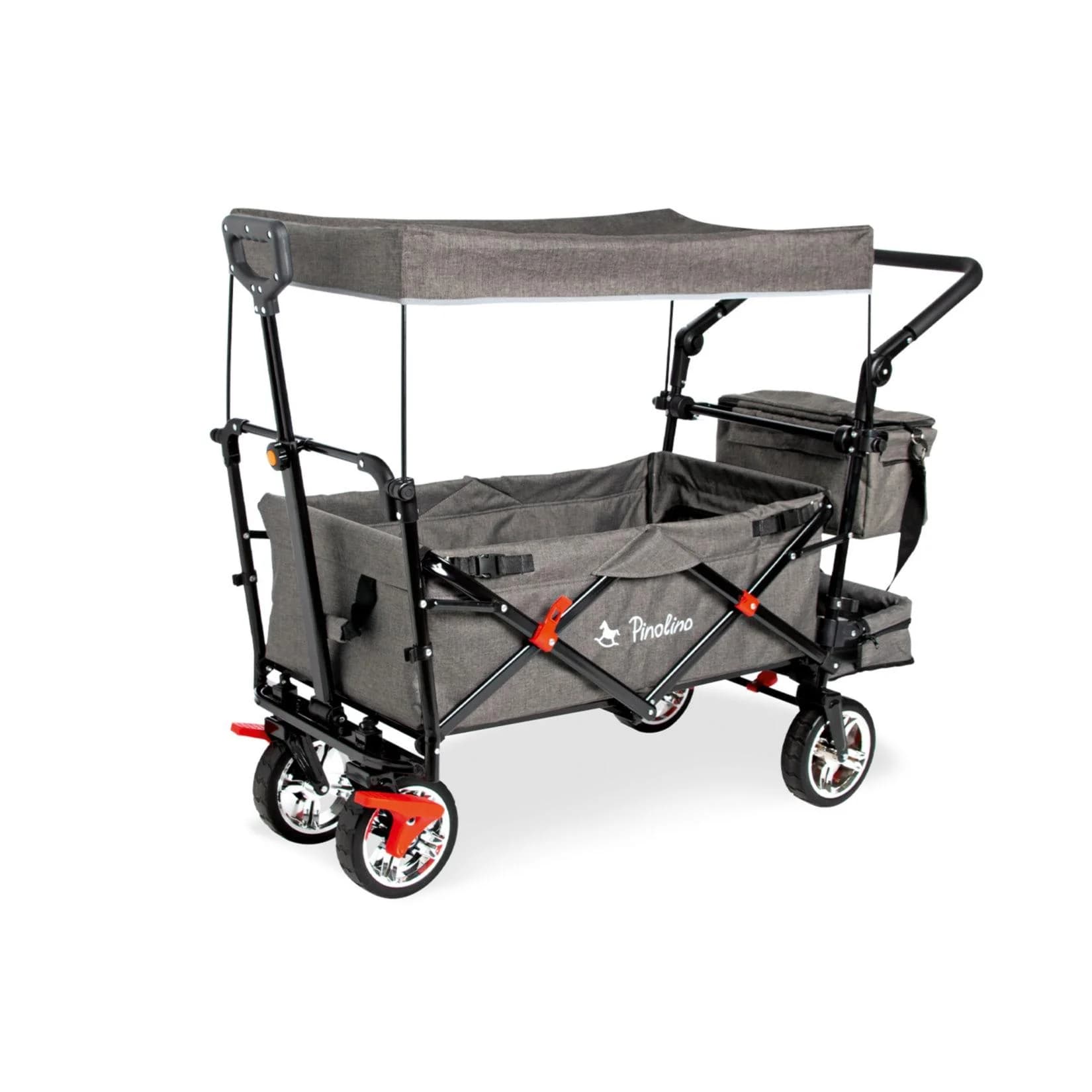 PINOLINO AddPlus Bollerwagen grau - Metall, Stoff, mit Bremse