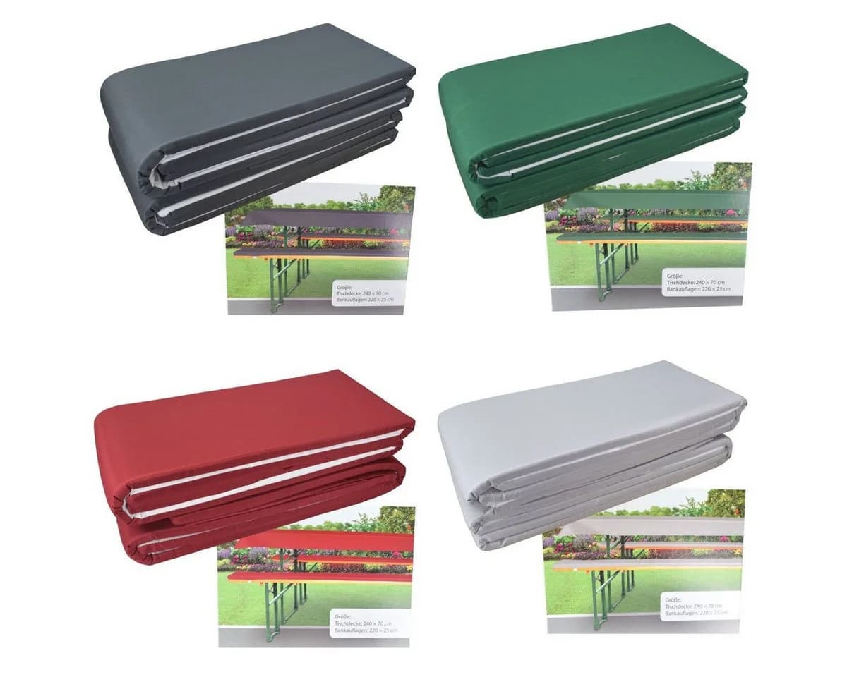 Marabellas Shop Bankauflage Set Grau mit Tischdecke