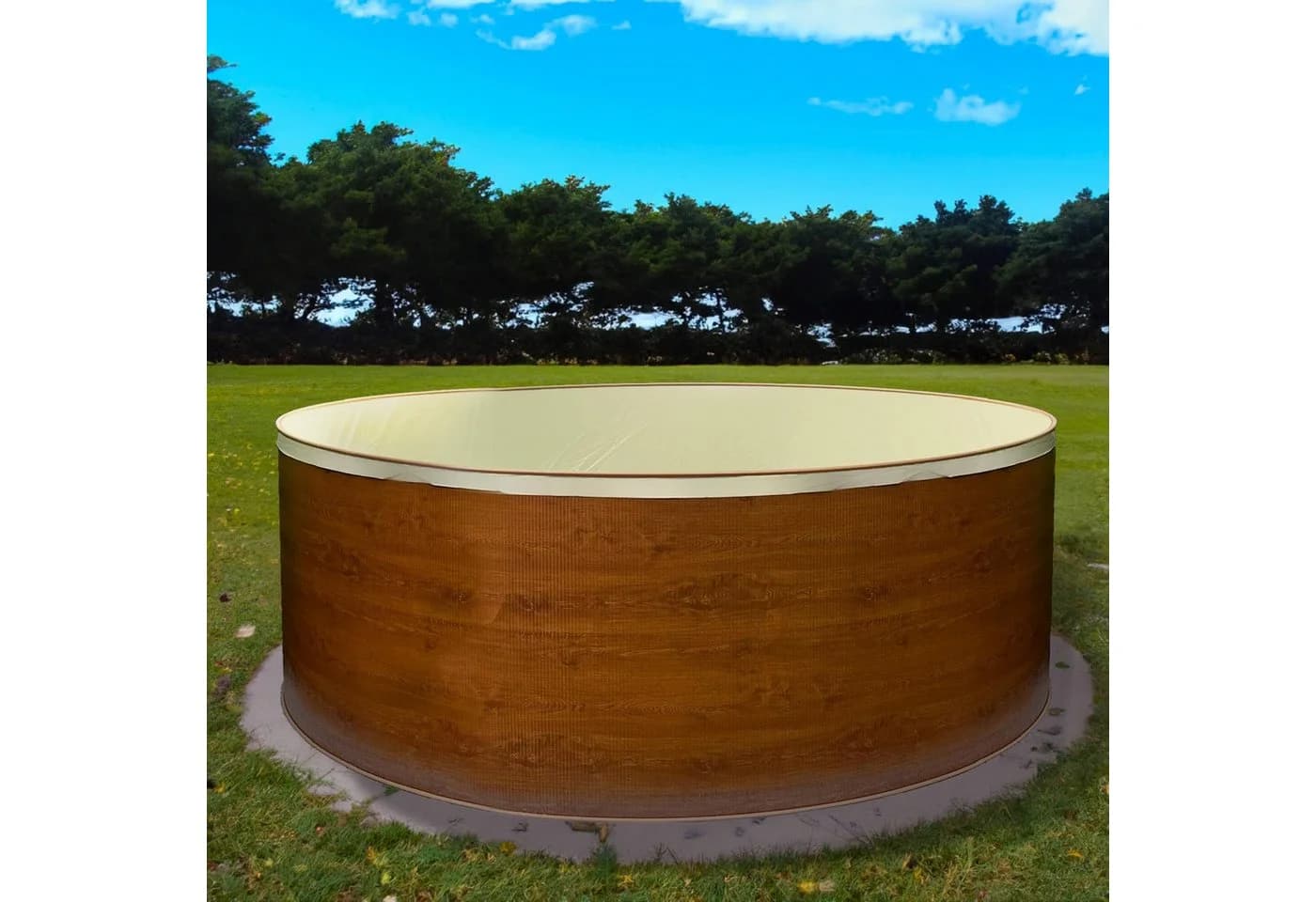Waterman Stahlwandpool Rund 350x120 cm Holzoptik