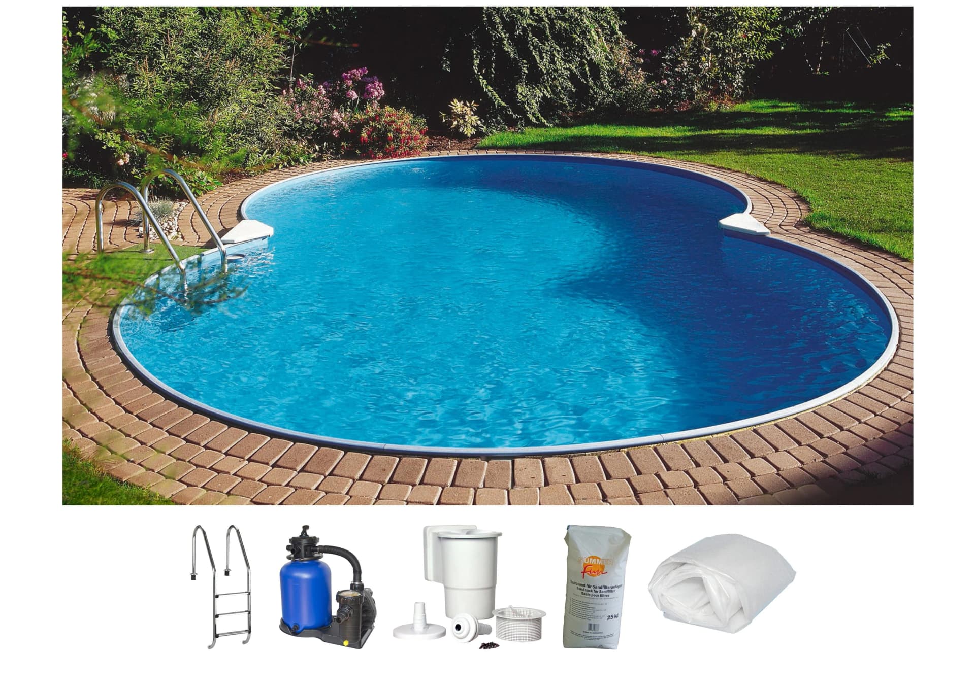Clear Pool Achtformpool Tulum Komplett-Set Volleinbau