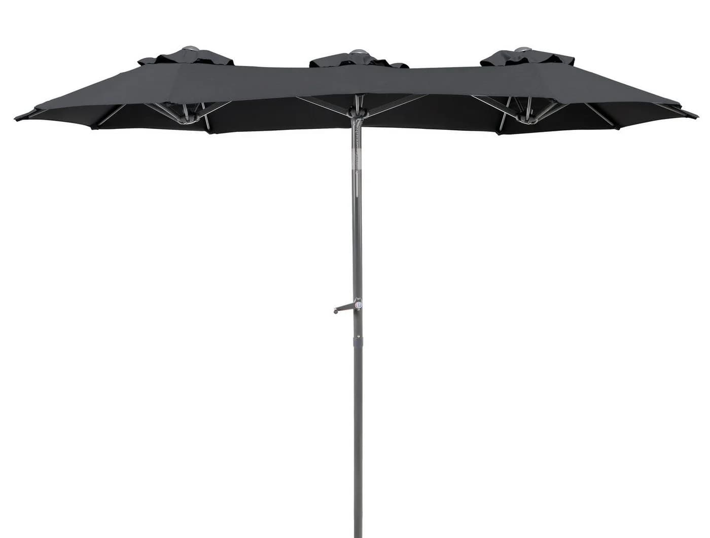 Linder Exclusiv Doppel-Sonnenschirm Schwarz mit Kurbel & Kippfunktion