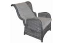 LEX Gartensessel Relaxsessel COMFORT mit Hocker - Grau - Polyrattan Bild 1