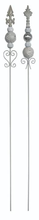 Dragimex Gartenstecker Metall Französische Lilie Grau Beige 2 Stück Bild 1