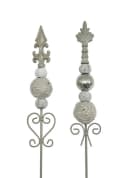 Dragimex Gartenstecker Metall Französische Lilie Grau Beige 2 Stück Bild 2