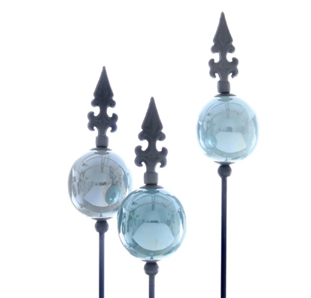 Dragimex Gartenstecker Metall Stecker franz. Lilie 3x Blautöne 110cm