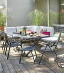 Outdoor Gartenlounge-Hocker LIVORNO Anthrazit Aluminium gepolstert Bild 1