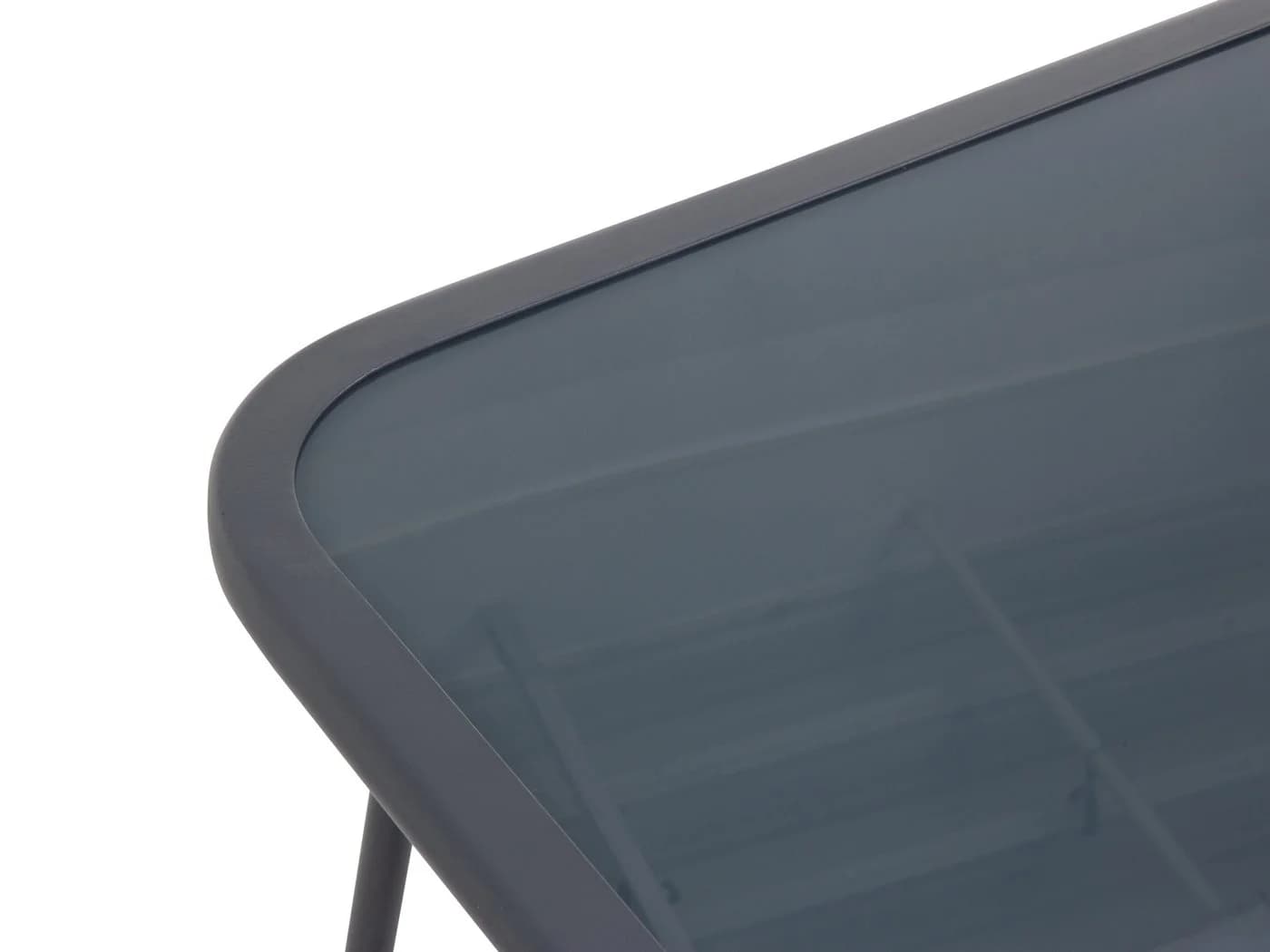 Outdoor Beistelltisch NOAH Grau Glas Stahl