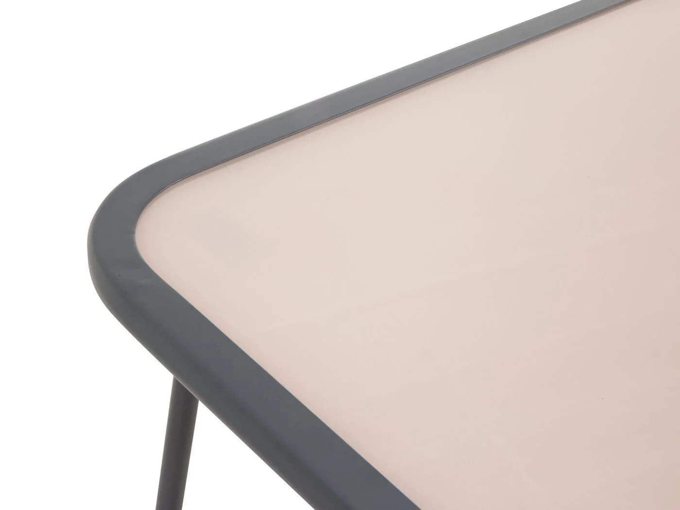 Outdoor Beistelltisch NOAH Grau/Beige Glas Stahl