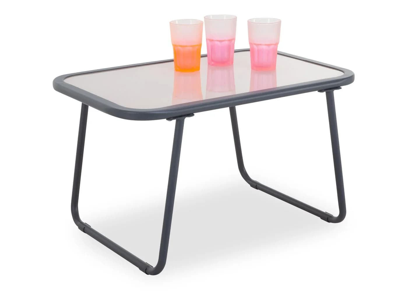 Outdoor Beistelltisch NOAH Grau/Beige Glas Stahl - Bild 2