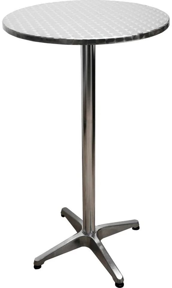 Garden Pleasure Gartentisch Stehtisch BISTRO Silber Aluminium