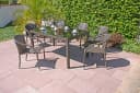 GARDEN PLEASURE RIGA Stapelstuhl 2er Set Coffee Kunststoff Aluminium Bild 1