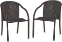 GARDEN PLEASURE RIGA Stapelstuhl 2er Set Coffee Kunststoff Aluminium Bild 2