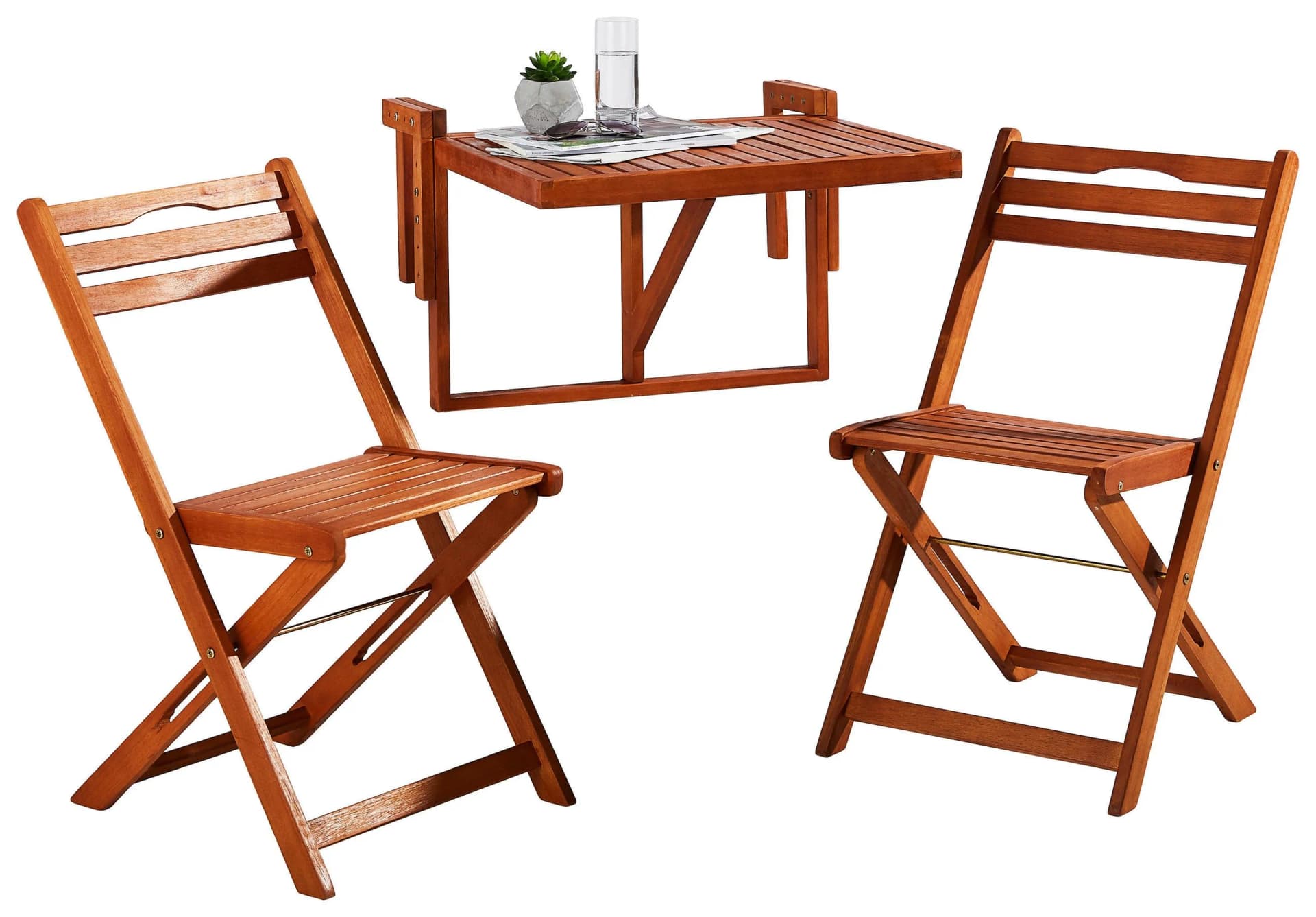 Garden Pleasure Balkonhängetisch Berkeley Braun Eukalyptus Klappbar