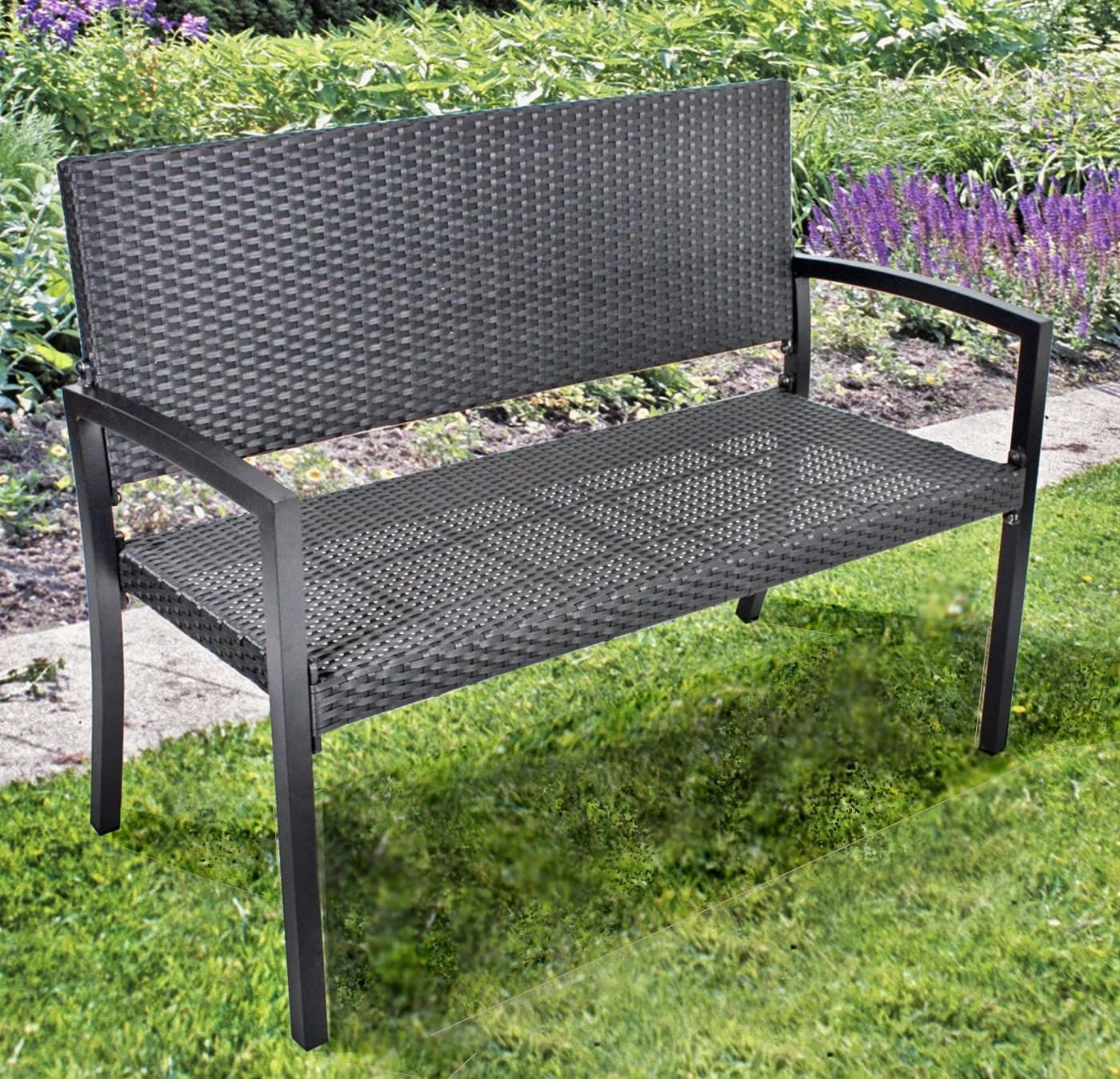 Garden Pleasure Gartenbank San Remo Schwarz Aluminium - Bild 2