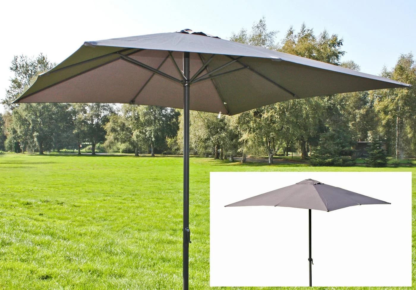 Garden Pleasure Sonnenschirm Grau 250x250 cm mit Handkurbel