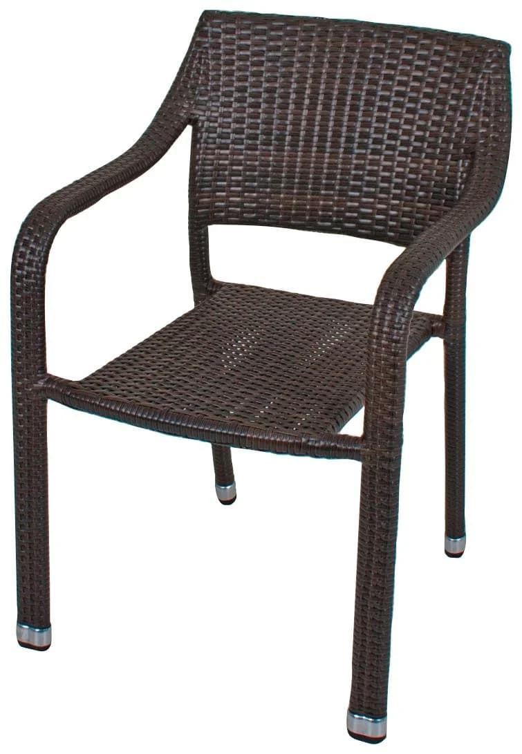 Garden Pleasure Stapelstuhl Charleston 4er Set Braun Kunststoff Aluminium