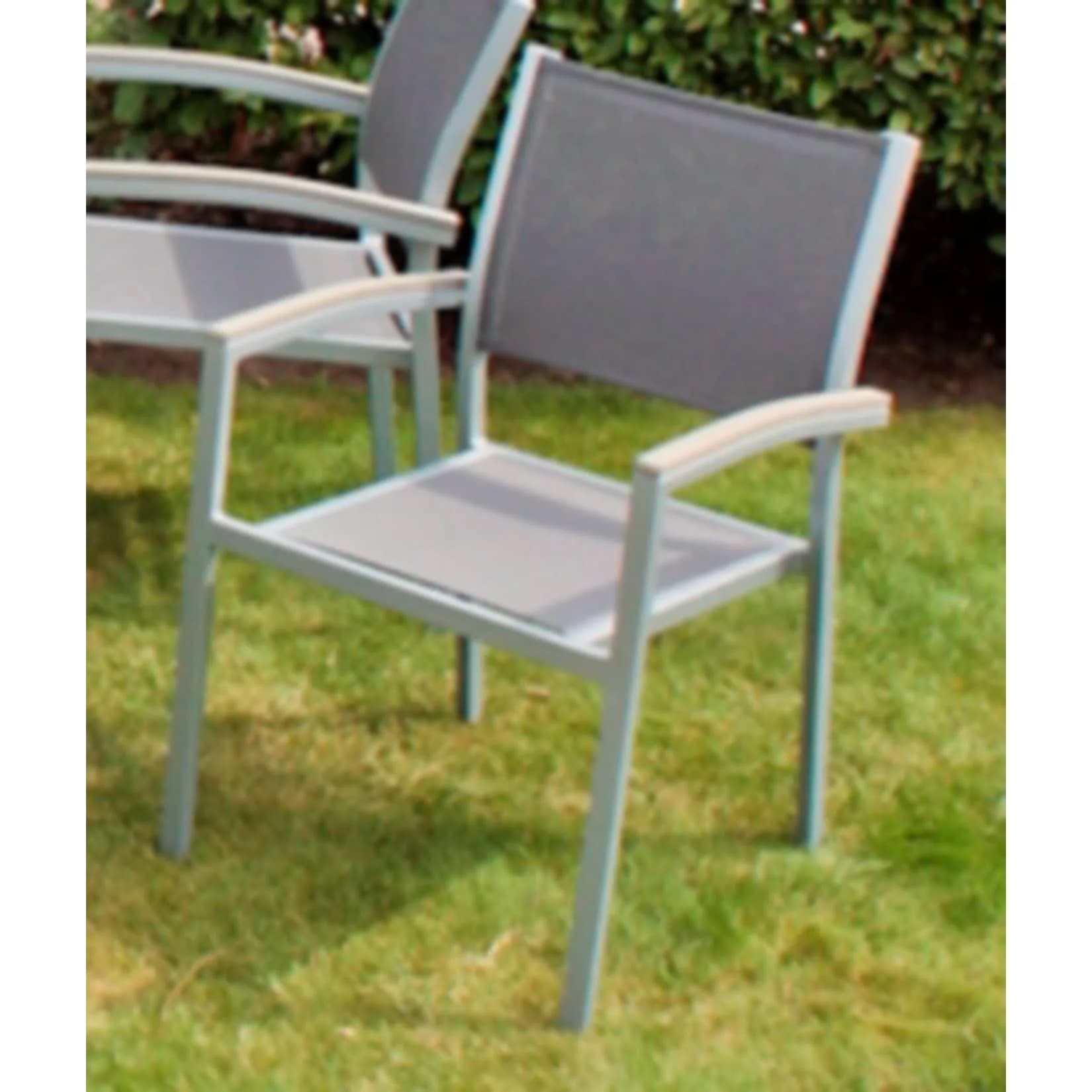 Garden Pleasure Stapelstuhl Grace Grau 2er Set