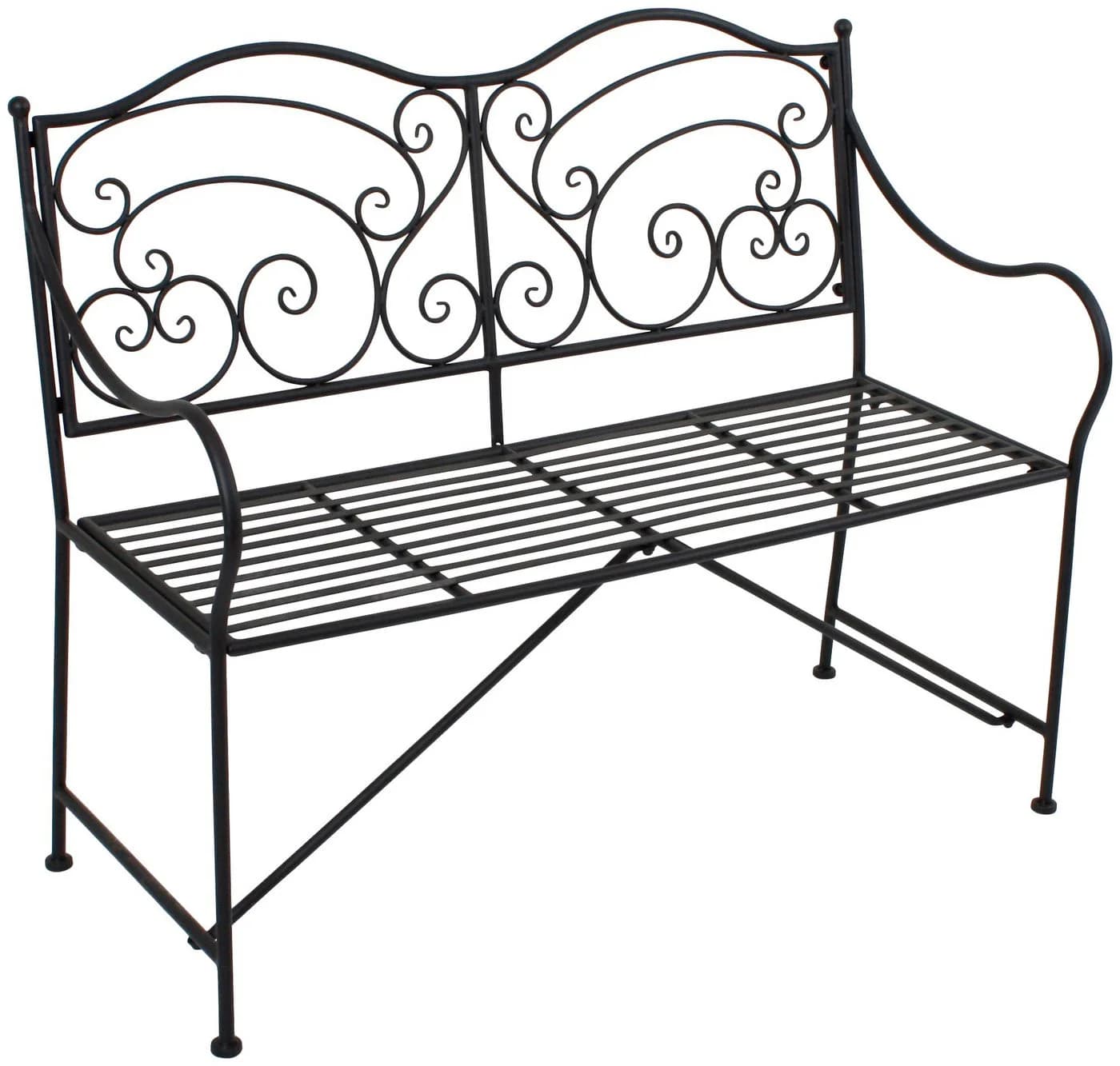 Garden Pleasure Gartenbank Vesuv mit Armlehne und Verzierungen