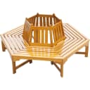 Garden Pleasure Baumbank Ontario 6-Eck Eukalyptus Natur Lackiert Bild 1