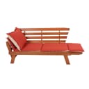 Garden Pleasure Gartenlounge-Bank FORTUNA Braun mit verstellbaren Armlehnen Bild 1