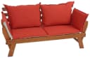 Garden Pleasure Gartenlounge-Bank FORTUNA Braun mit verstellbaren Armlehnen Bild 3