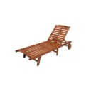 Gartenliege GARDEN PLEASURE Palm Springs Braun Eukalyptus Verstellbar Bild 1
