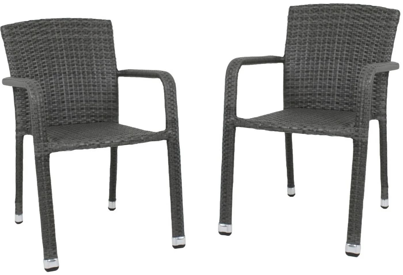 GARDEN PLEASURE Stapelstuhl GETAFE Dunkelgrau 2er Set