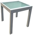Garden Pleasure Gartentisch LOLA Grau Aluminium Wellenglas ausziehbar Bild 2