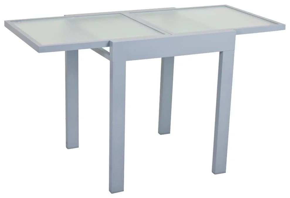 Garden Pleasure Gartentisch LOLA Grau Aluminium Wellenglas ausziehbar - Bild 3