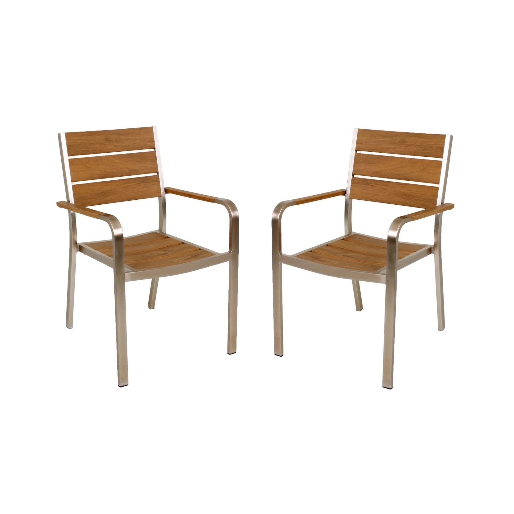 Garden Pleasure Stapelstuhl Florence Braun Champagner 2er Set