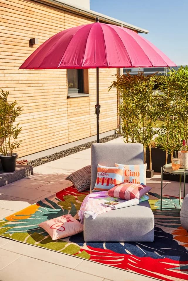 Garden Pleasure Sonnenschirm Pink 255 cm mit Handkurbel - Bild 5