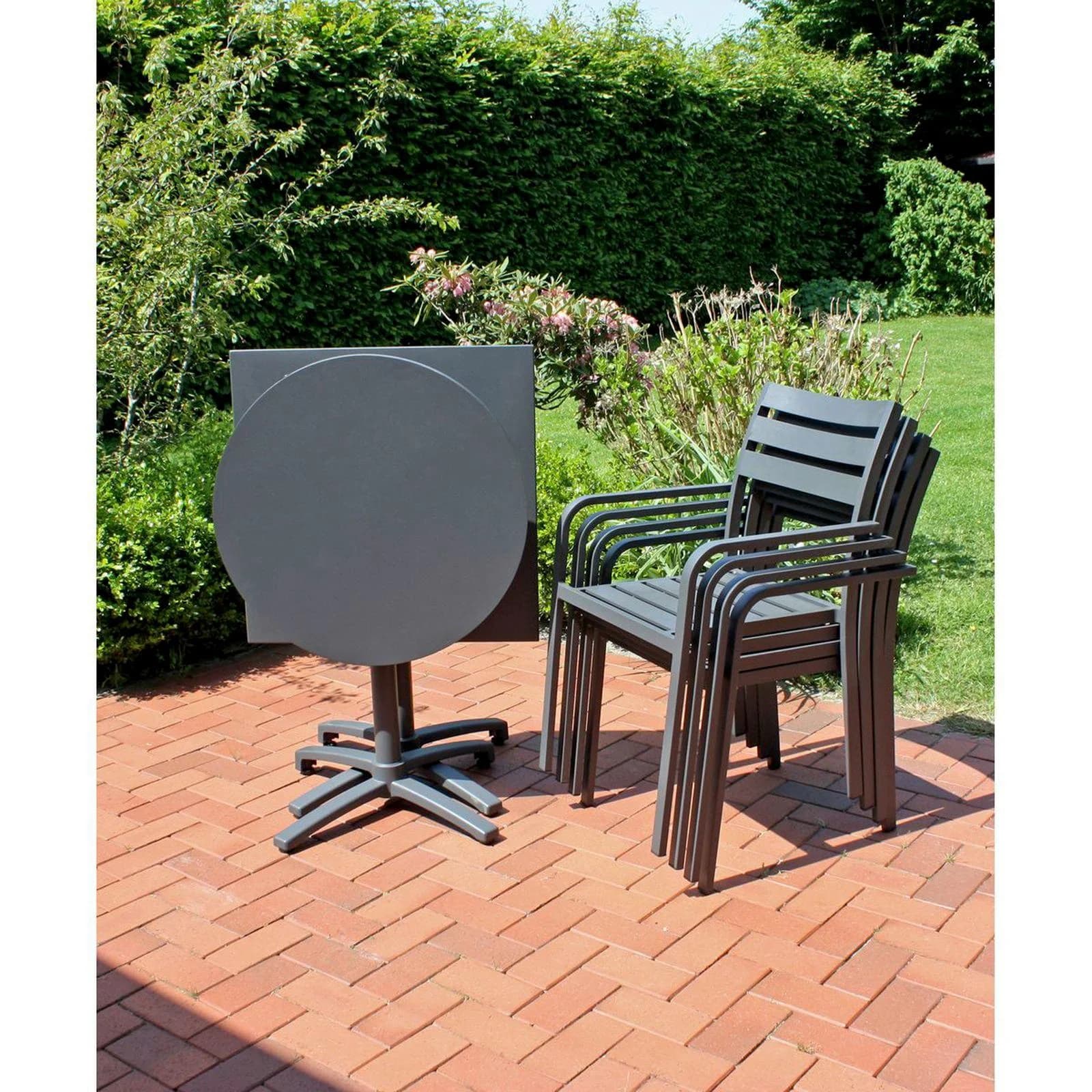 Garden Pleasure Garten-Essgruppe TREVISO Aluminium Anthrazit
