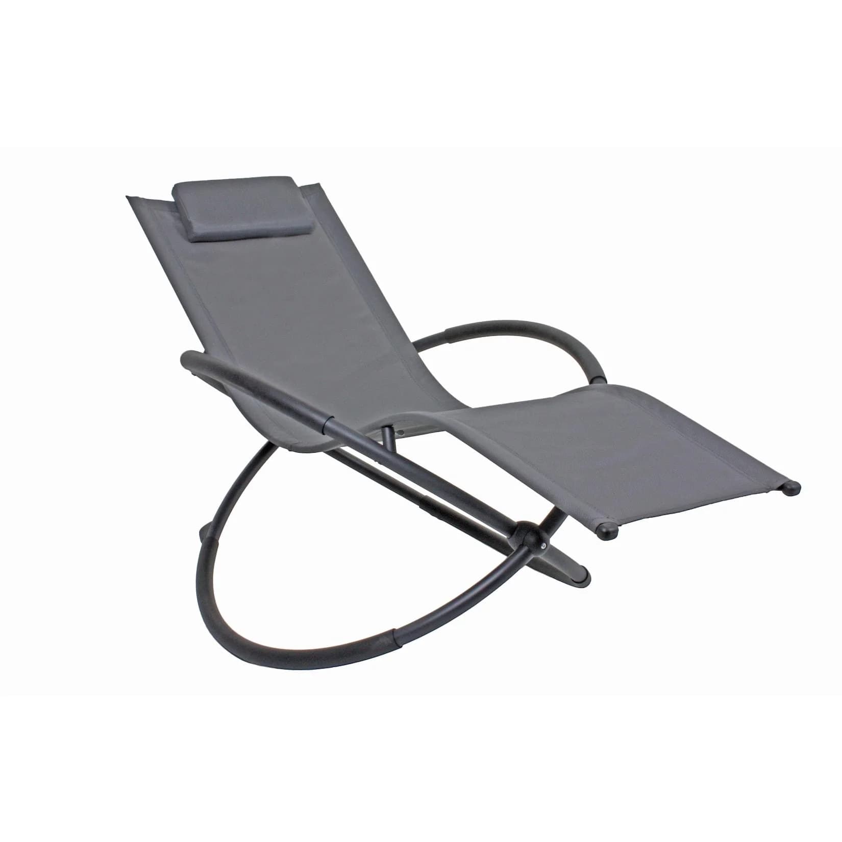 Gartenliege GARDEN PLEASURE MILOS mit Schaukelfunktion Grau/Schwarz