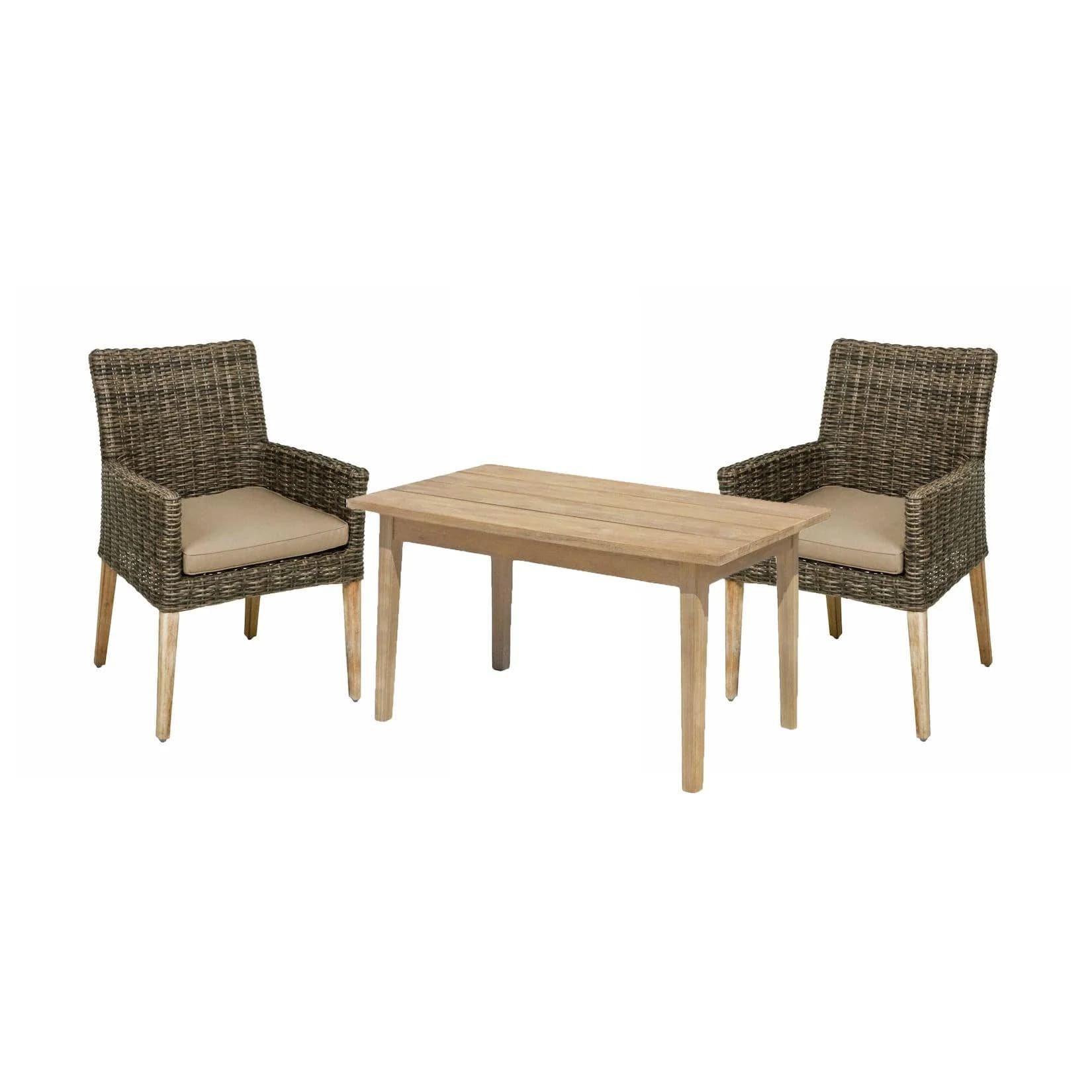 Garden Pleasure Garten-Essgruppe NORVELL/PUEBLO 3-tlg. Braun Taupe