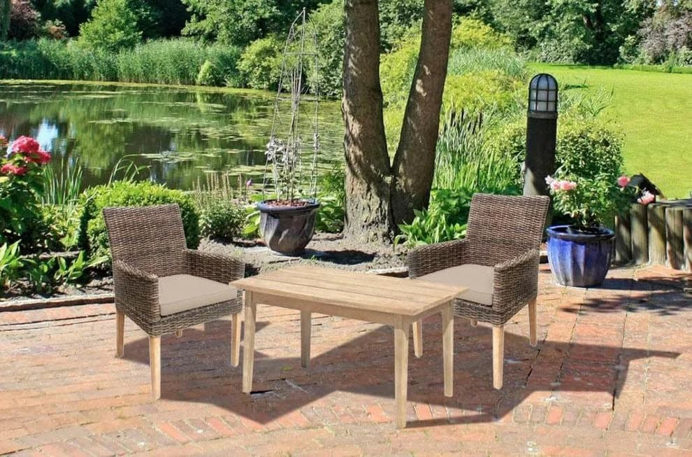 Garden Pleasure Garten-Essgruppe NORVELL/PUEBLO 3-tlg. Braun Taupe - Bild 2