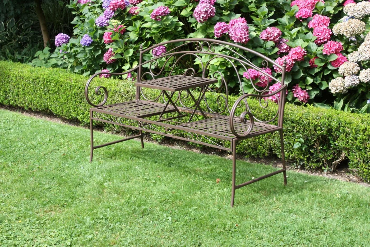Garden Pleasure Gartenbank Saket Braun mit Tisch - Bild 2