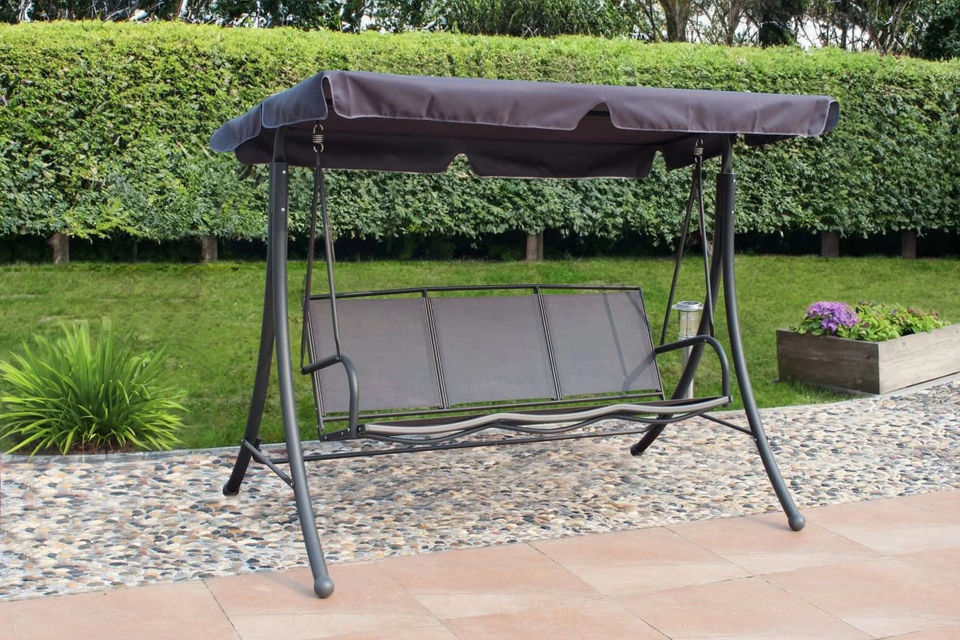 Garden Pleasure Hollywoodschaukel ANNA Grau/Schwarz - Bild 2
