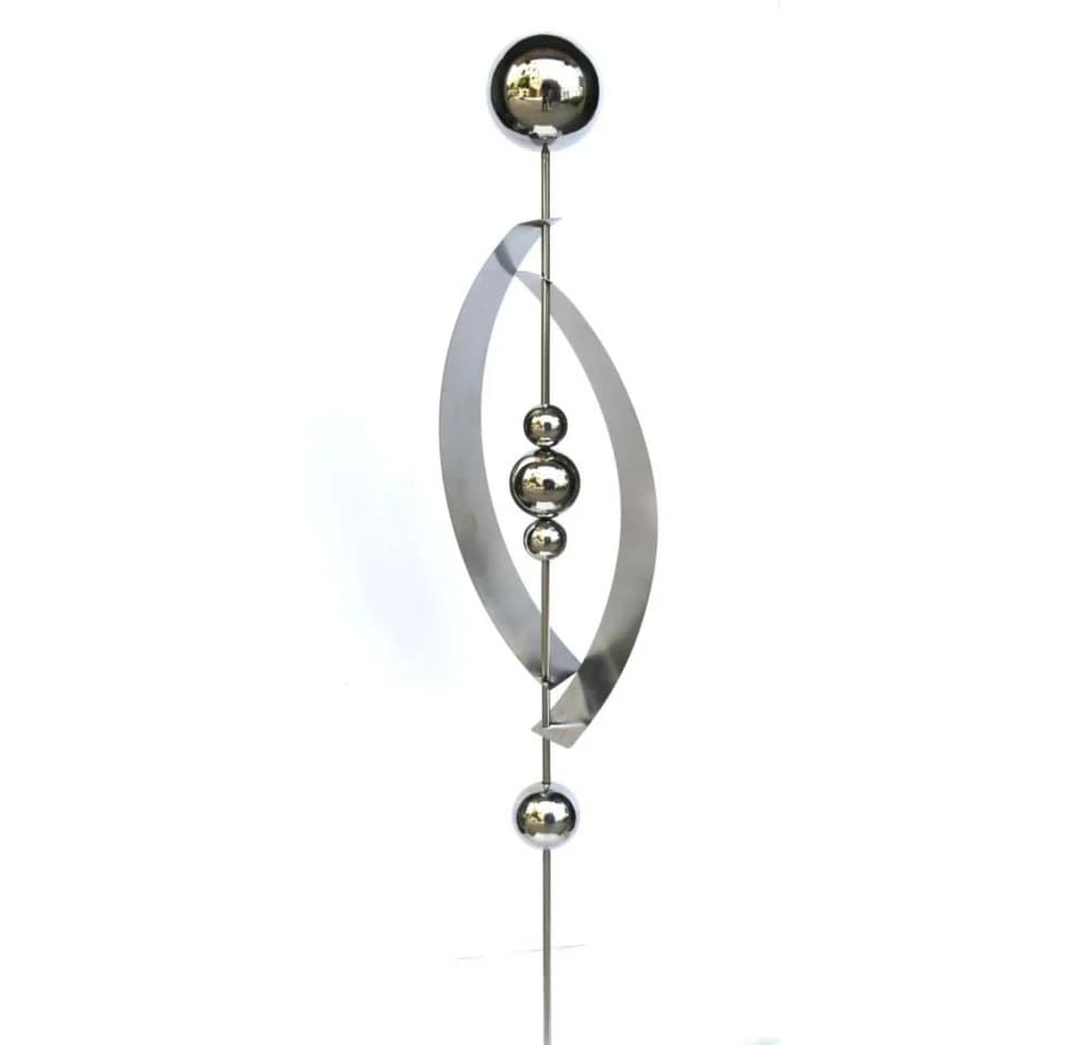 Harms Import Gartenfigur SIRIUS Edelstahl 140cm Silber Spirale