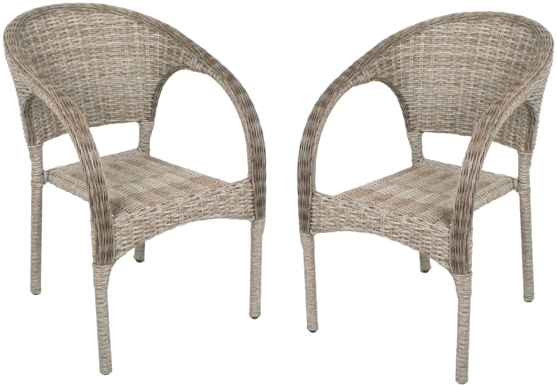 Garden Pleasure Stapelstuhl BASTIA 2er Set Ingwerbraun Kunststoff