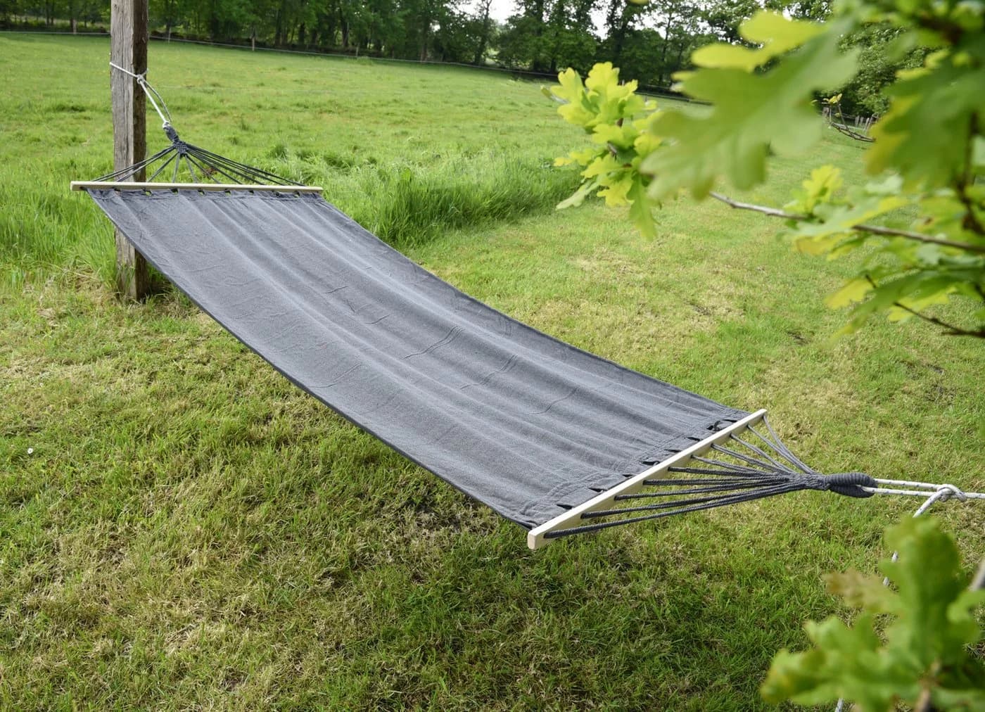 Garden Pleasure Hängematte HAWAII Anthrazit Polyester-Baumwoll-Mix