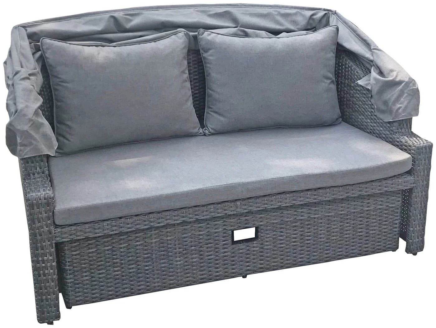 Garden Pleasure Loungesofa MONTE CARLO Grau mit Sonnendach - Bild 3