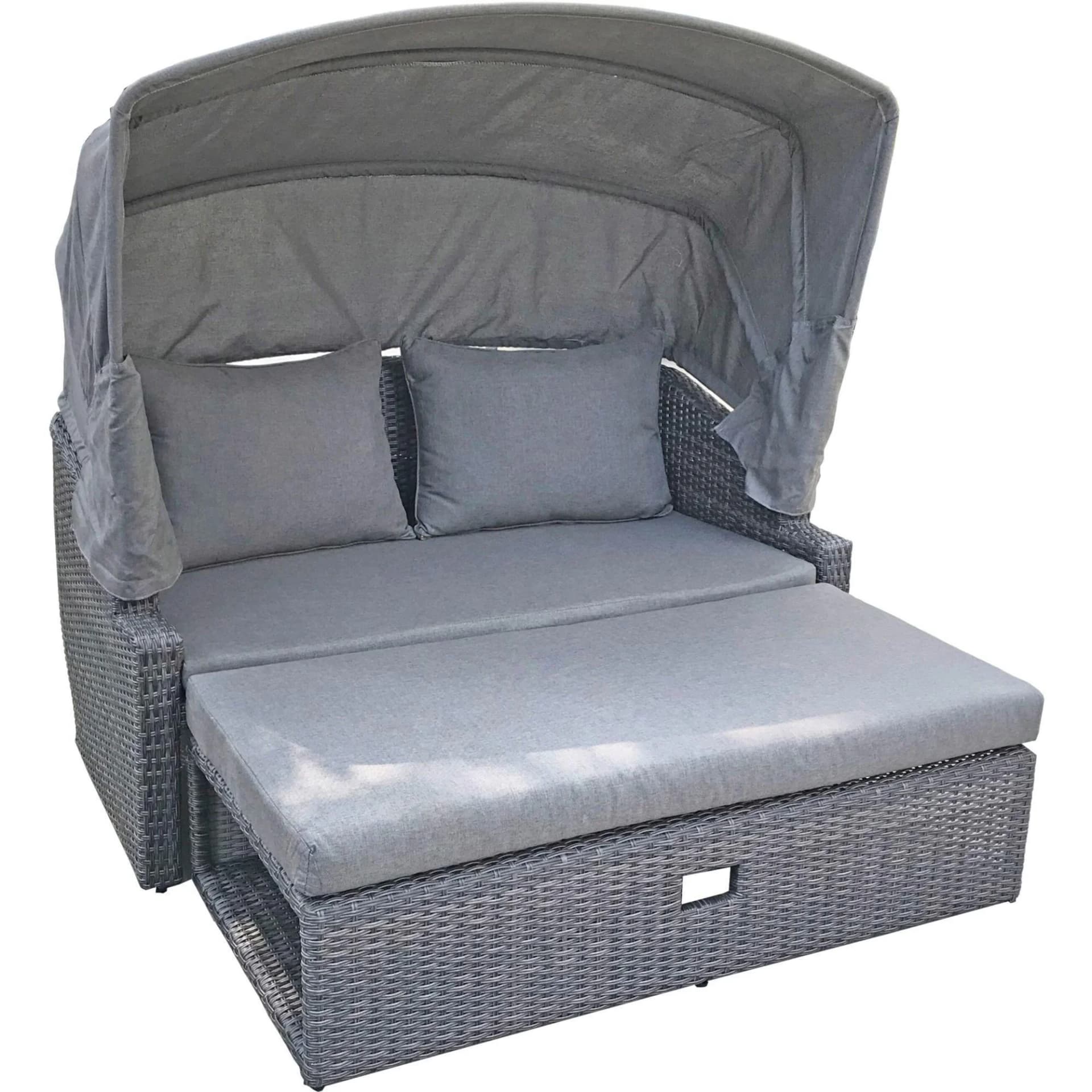 Garden Pleasure Loungesofa MONTE CARLO Grau mit Sonnendach - Bild 4