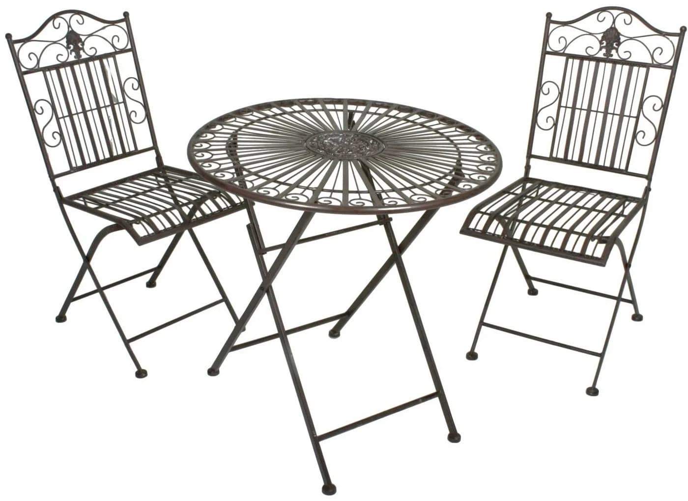Garden Pleasure Balkonset Mangan Braun 2-Sitzer mit klappbarem Tisch - Bild 2