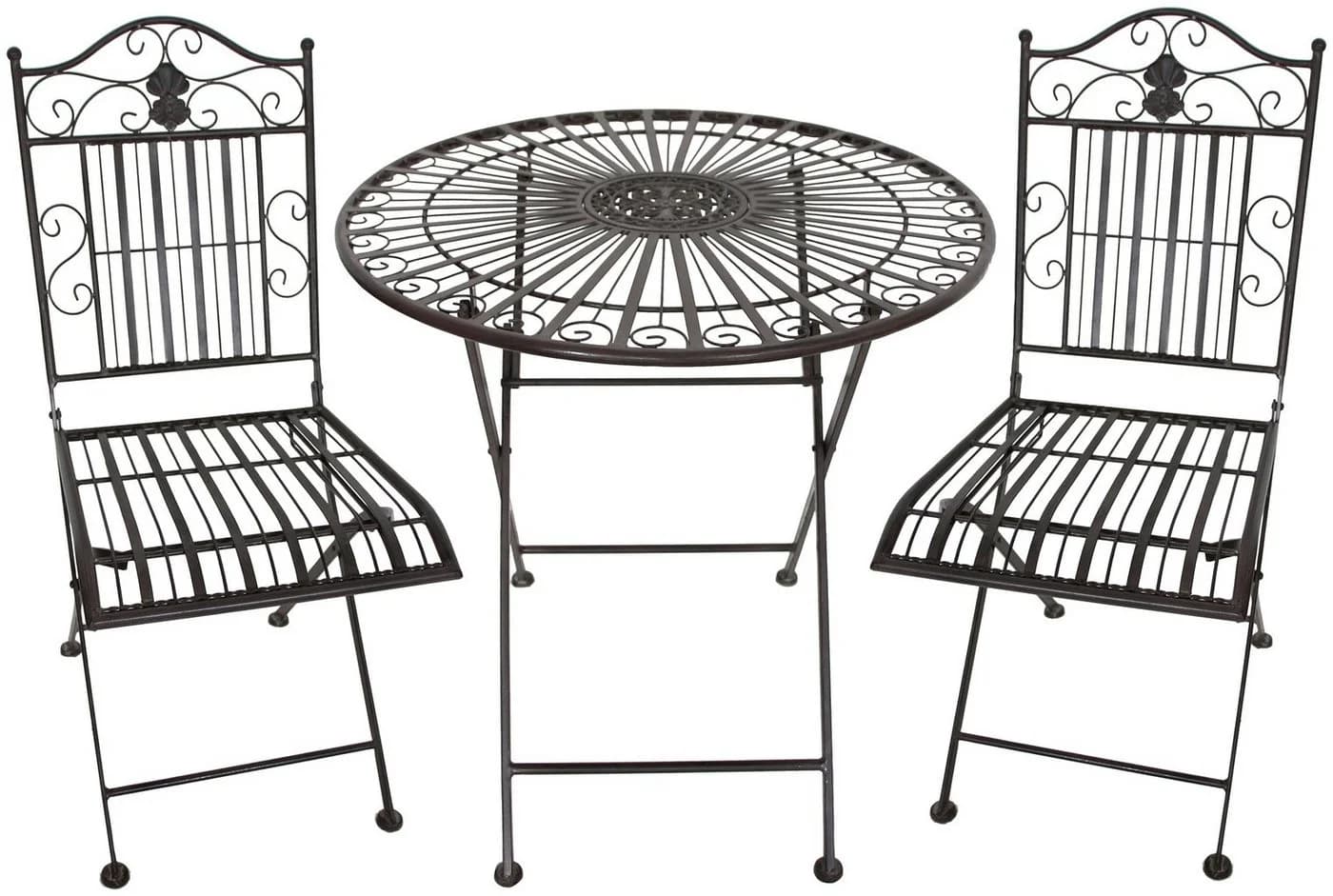 Garden Pleasure Balkonset Mangan Braun 2-Sitzer mit klappbarem Tisch - Bild 4