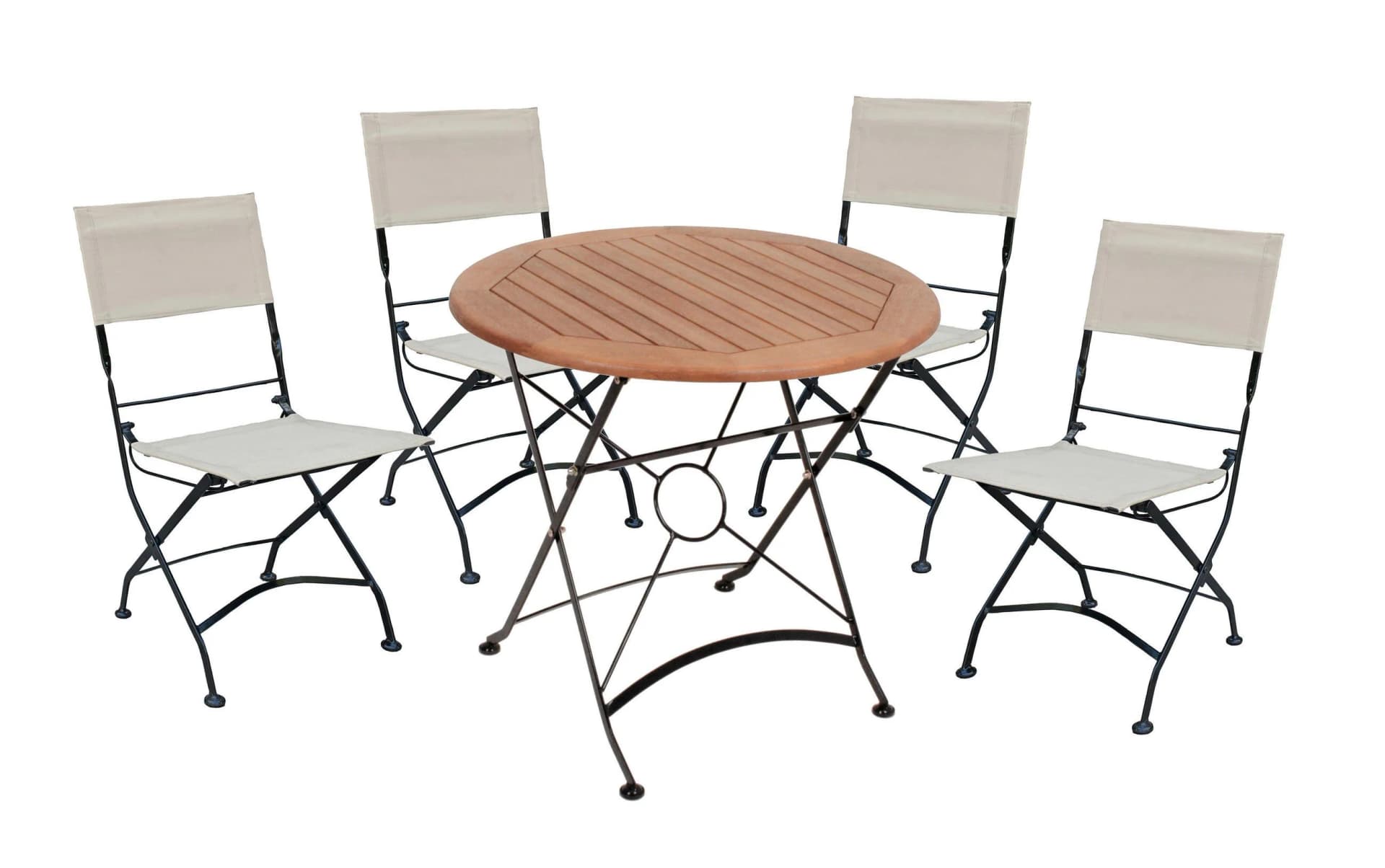 Garden Pleasure Garten-Essgruppe TRIEST 5-tlg. Braun/Beige/Schwarz