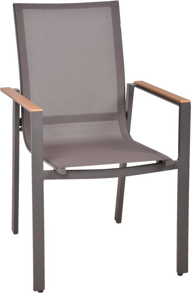 Garden Pleasure Stapelstuhl SILEA 2er Set Braun Anthrazit Aluminium - Bild 3