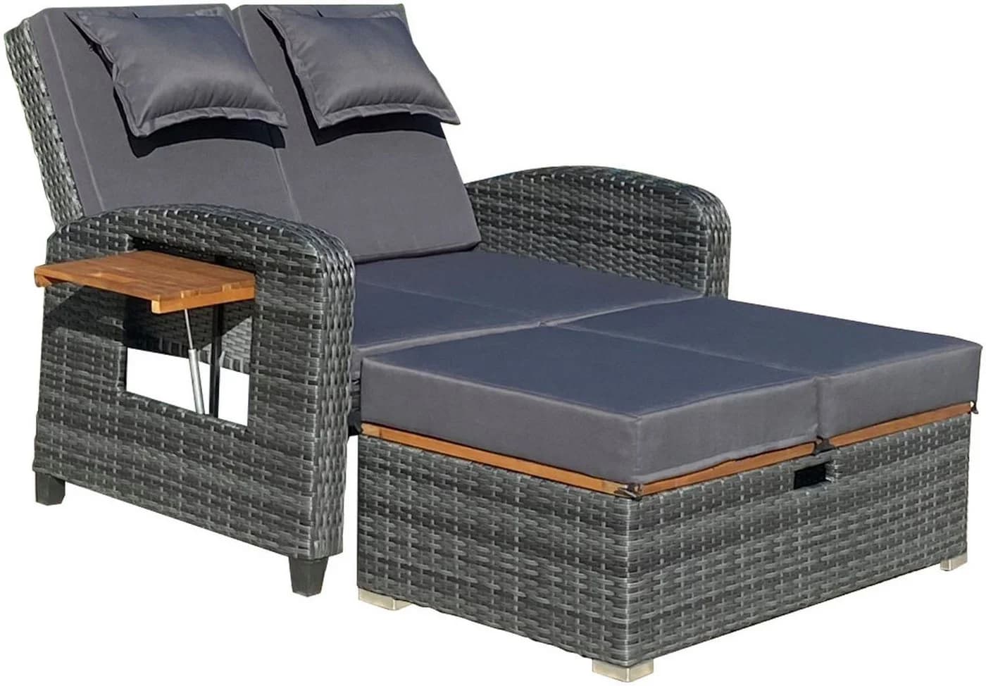 Garden Pleasure Multifunktionssofa BARI mit Tisch und verstellbarer Lehne - Bild 3