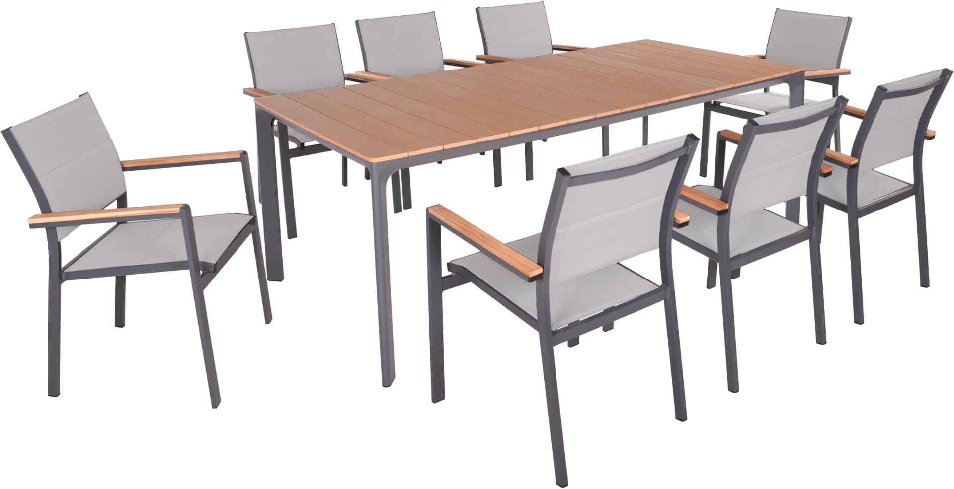 Garden Pleasure SILEA Set 03 Garten-Essgruppe 9-tlg. Anthrazit Aluminium
