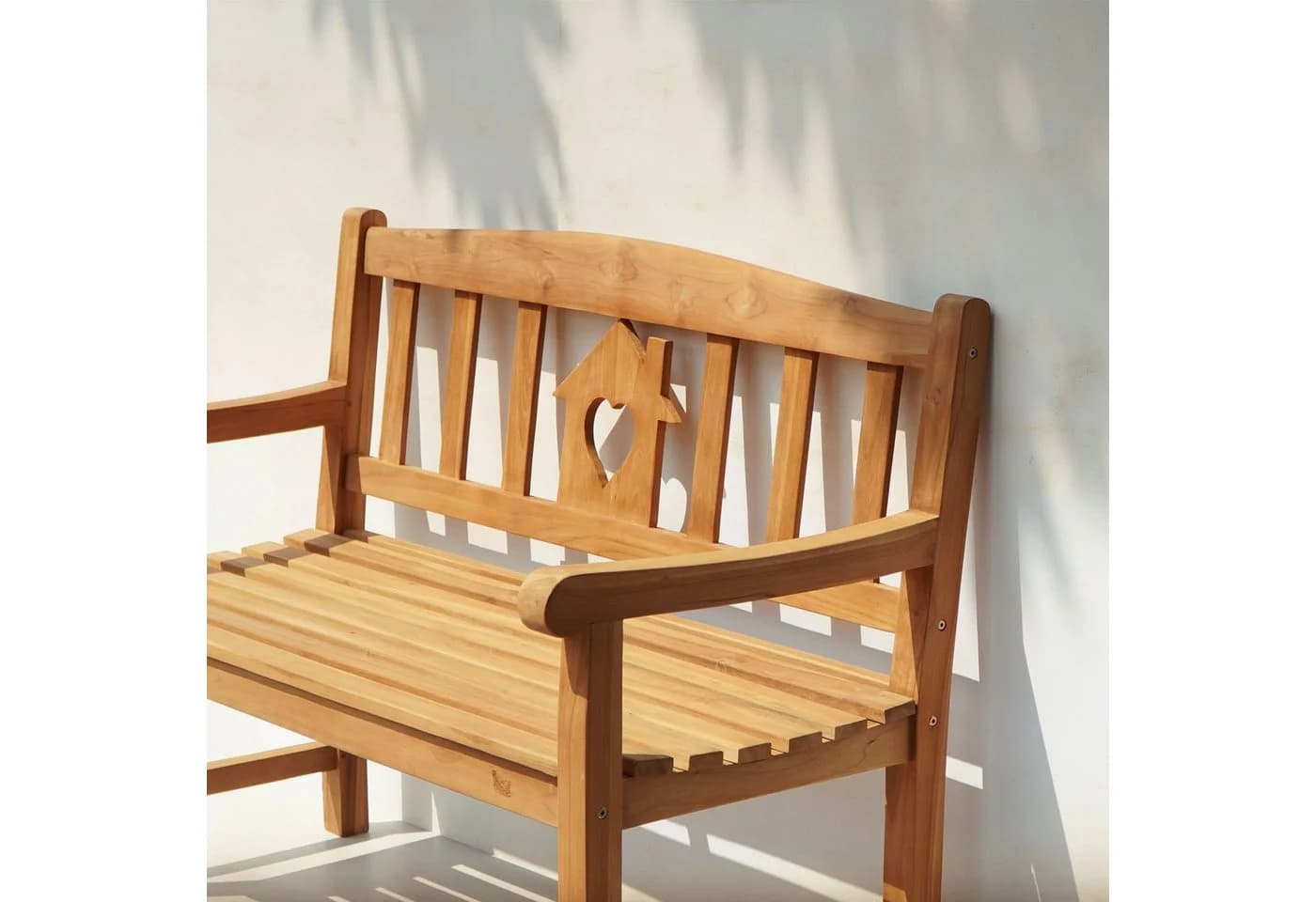 Garden Pleasure Gartenbank HOME Teak 2-Sitzer mit Herz-Motiv - Bild 3